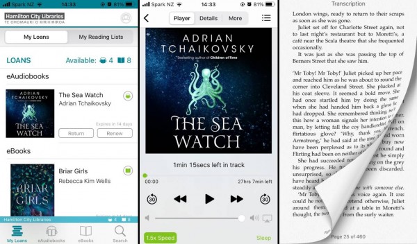 Screenshots of the BorrowBox app